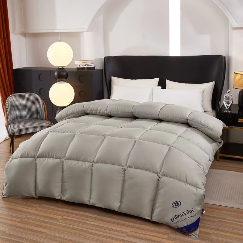 元族希尔顿星级酒店全棉加厚保暖羽丝绒被冬季被芯冬天被子冬被8-10斤 深灰银--希尔顿被子（新款） 200*230cm（8斤）