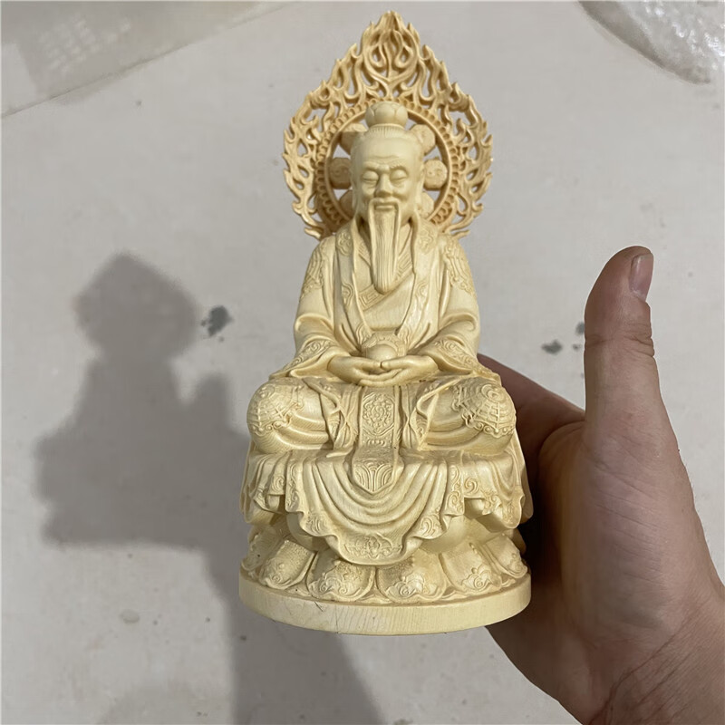 木雕三清道祖神像祖师爷太上老君像元始道德灵宝天尊人物供奉摆件 拿