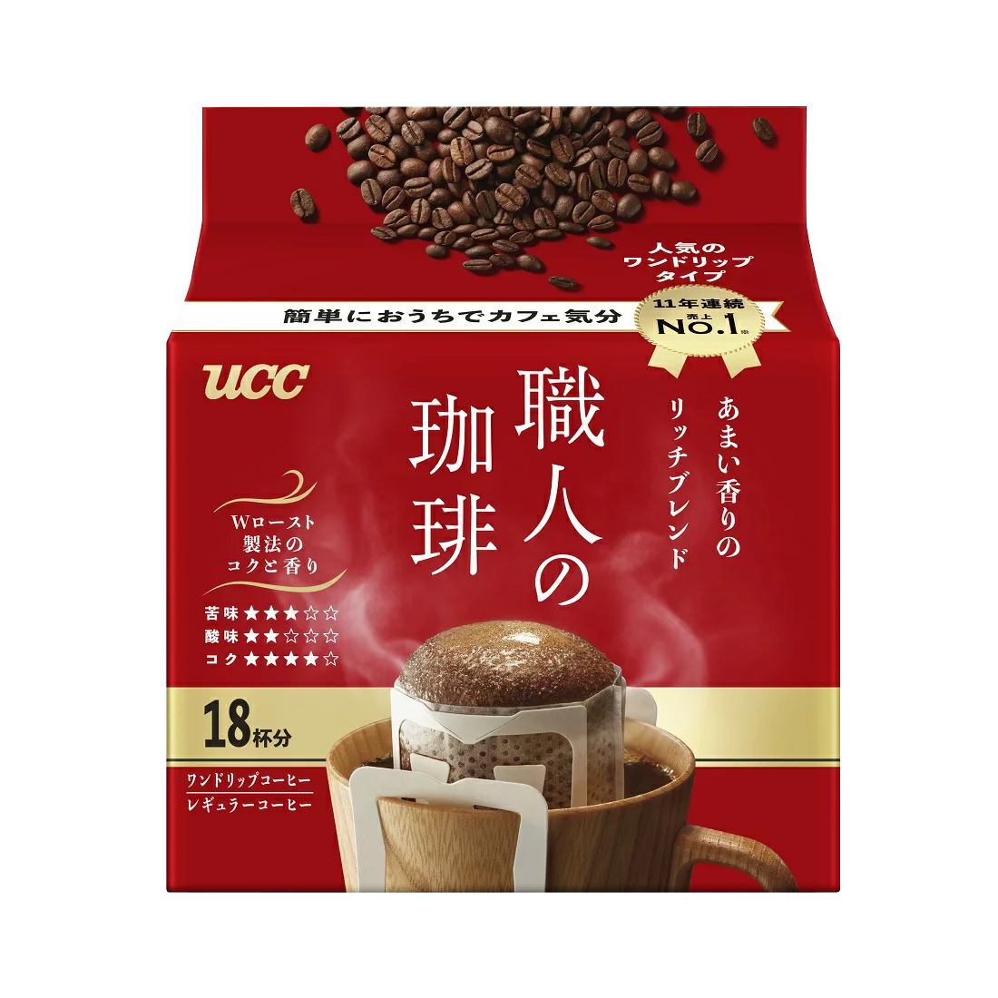 悠詩詩（UCC）日本進(jìn)口掛耳咖啡粉（香醇）7g*18包