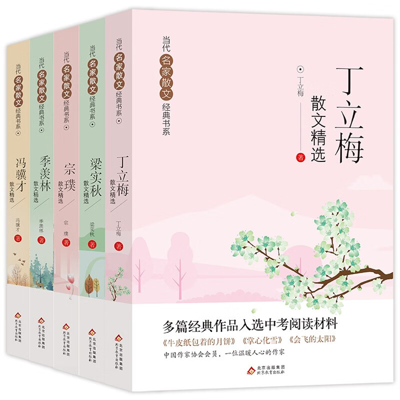 当代名家散文经典书系 5册 丁立梅散文精选+梁秋实+季羡林+宗璞+冯骥才散文精选  多篇经典作品入选中考阅读材料