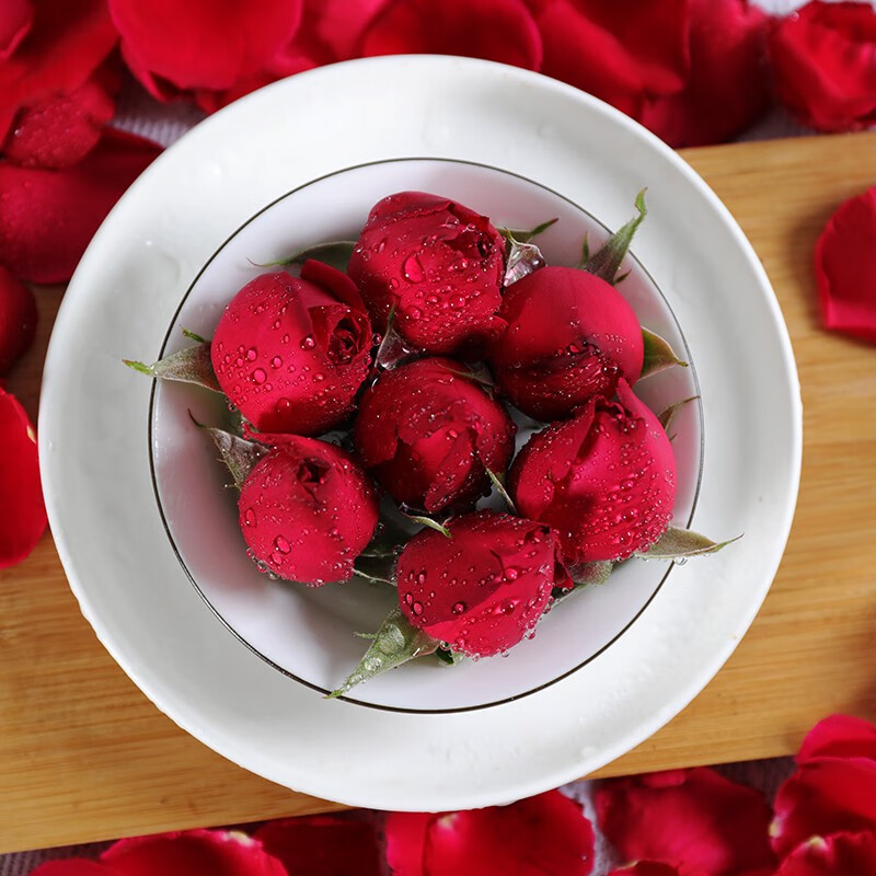 采鲜惠 云南新鲜可食用玫瑰花 空运 墨红花骨朵 玫瑰花 花瓣花苞 1 斤