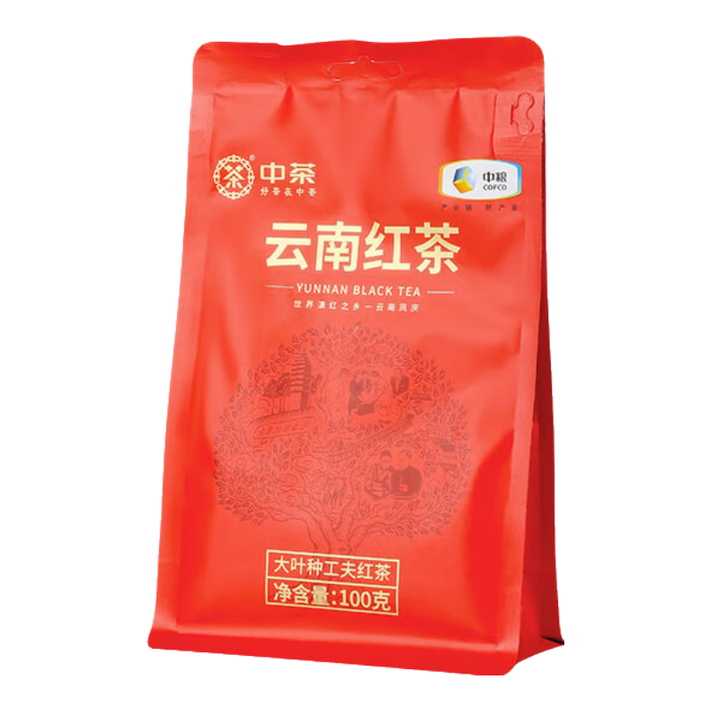 中茶紅茶云南鳳慶滇紅茶100g口糧茶自喝工夫紅茶 （23年清倉(cāng)）工夫紅茶100g/袋