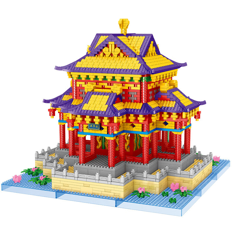 哲高 积木拼装中国风建筑大型苏州园林故宫太和殿天坛拼插模型摆件 凝祥亭-3778颗粒-LZ8206