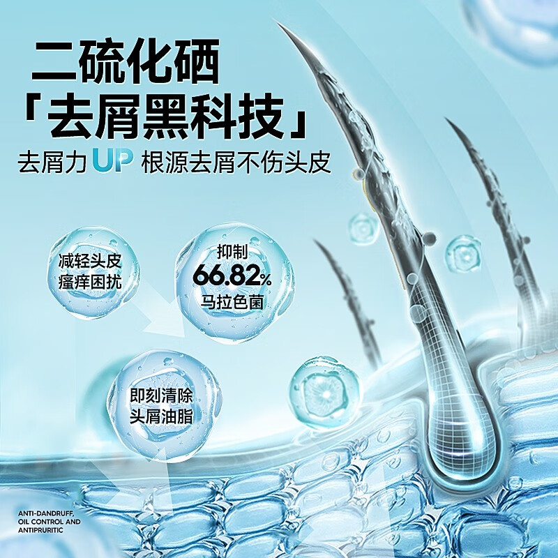 左颜右色二硫化晒洗发水男士控油去屑止痒蓬松洗头滋润护发抑菌沐浴露套装 二硫化硒洗发水500g