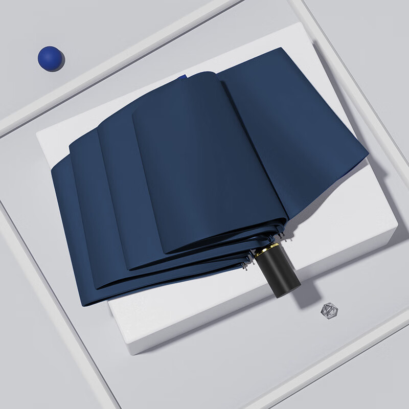 【优选】雨伞自动全24骨晴雨伞男士伞折叠伞高级感遮阳防晒伞 【手动开收】8骨金柄-深海蓝 （1把装）