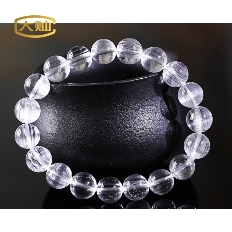 托帕石手链男女款送礼猫眼效应强圆珠手链10mm礼品单圈水晶手串送父母