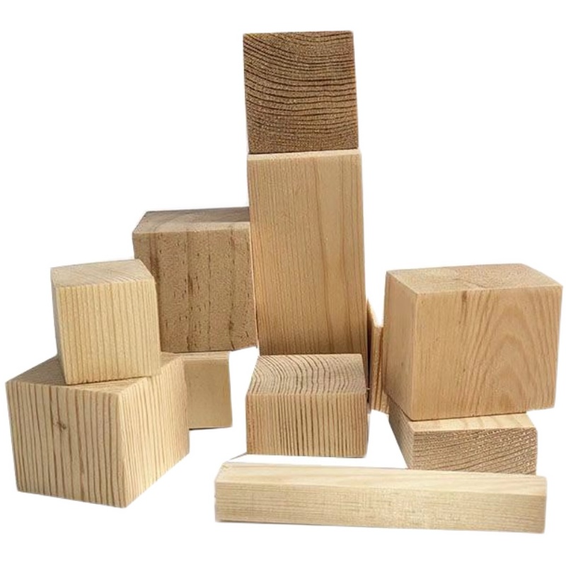 施韵令实木原木diy垫高脚小木块桌脚腿床脚柜脚茶几脚方块雕刻积木 2*
