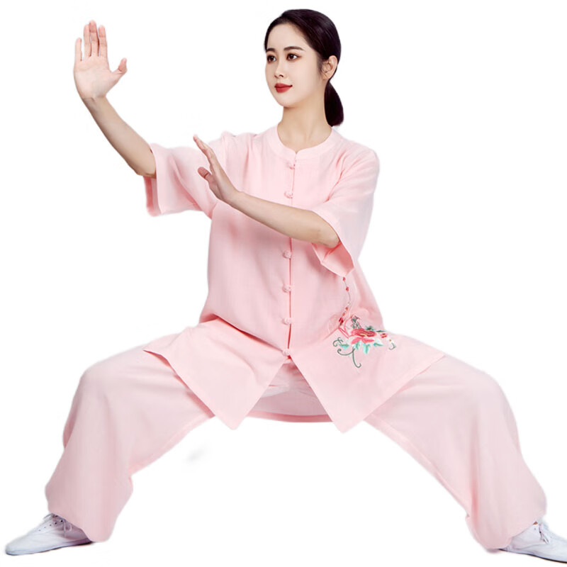 兴太极服中国风绣花古韵中华太极服夏秋新款高端中服运动女牛奶丝纯