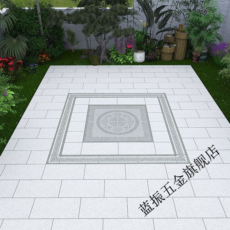 维诺亚中式庭院地铺石拼花砖石英砖瓷砖18厚别墅入户院子户外防滑地面