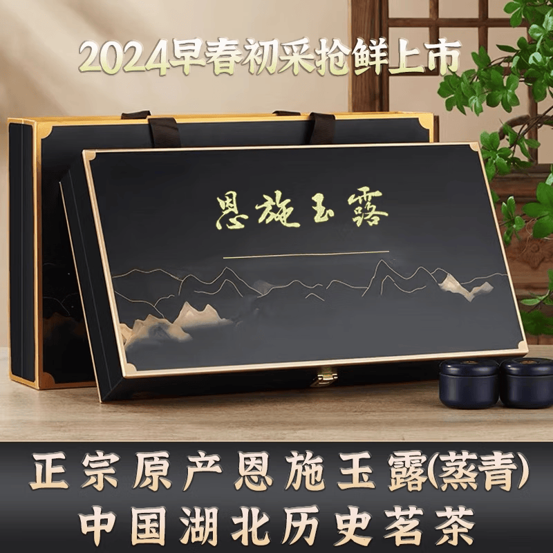 九曲岩(jiuquyan)2024年湖北恩施富硒茶明前恩施玉露高山绿茶小罐礼盒