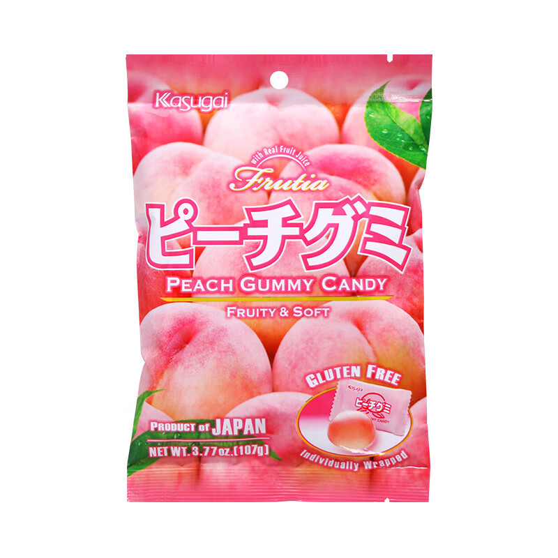 clcey日本进口零什锦味果qq糖 桃子味软糖107g约20颗)