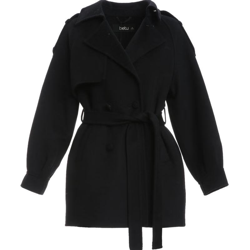 ��ͼ��betu��Ůװ�＾�¿�ë�����׷������˫��ť˫���ش���Ů2209T06��ɫM113.5Ԫ