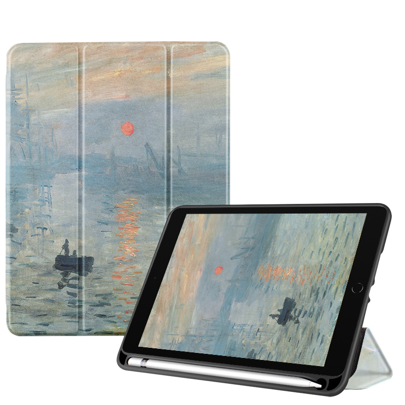 2英寸2021款第9代适用苹果2020平板电脑第8代7三折保护壳 日出印象