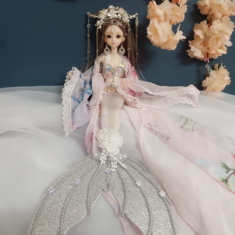 矢向芭比娃娃的汉服中国古风玩偶美人鱼30厘米汉服娃娃梦幻仙子手工女