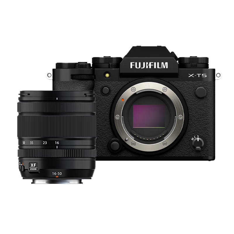 富士（FUJIFILM）X-T5/XT5 微单相机 套机（16-50mm) 4020万像素 7.0档五轴防抖 6K30P 经典机械拨盘 黑色
