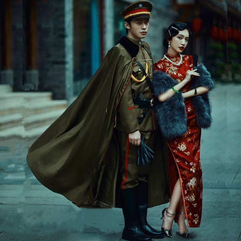 鲁伊森张大佛爷同款衣服军阀少帅服军大衣财阀老九门cos披风民国加厚