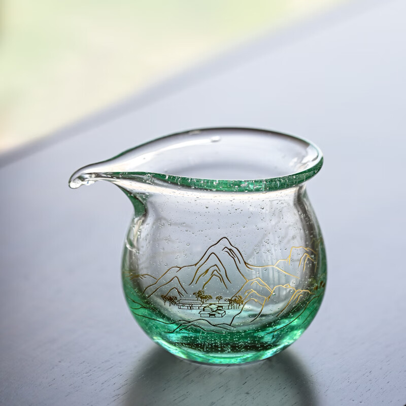 邦兴晖水晶公道杯日式水晶玻璃公道杯加厚不烫手分茶器无耳气泡公杯