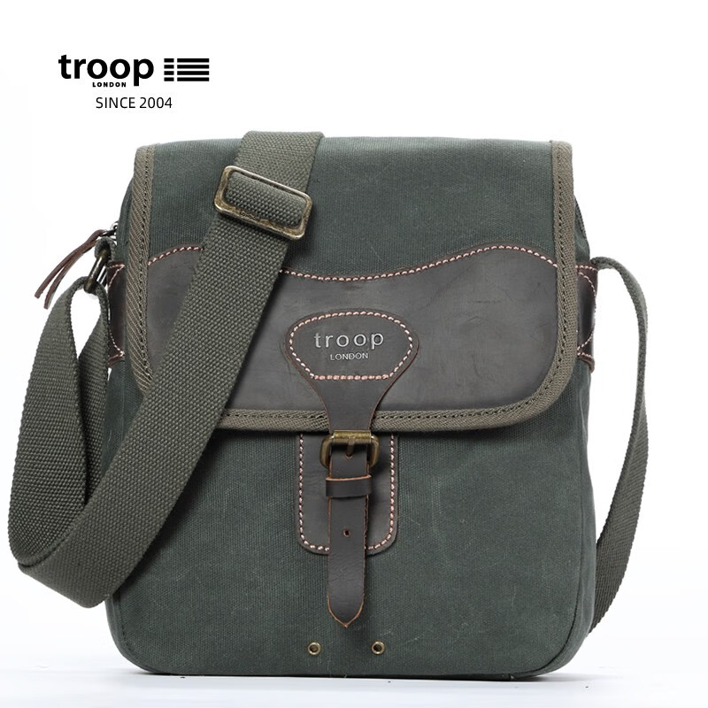 蜡帆布男士斜挎包新款潮流斜肩背包休闲个性小挎包 trp0543-darkgreen