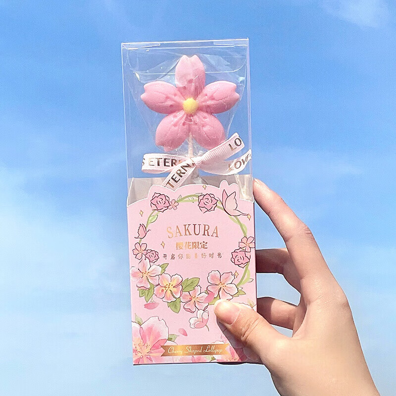 脱普网红樱花棒棒糖花束母节花朵糖果礼盒装景区展会樱花季高颜值