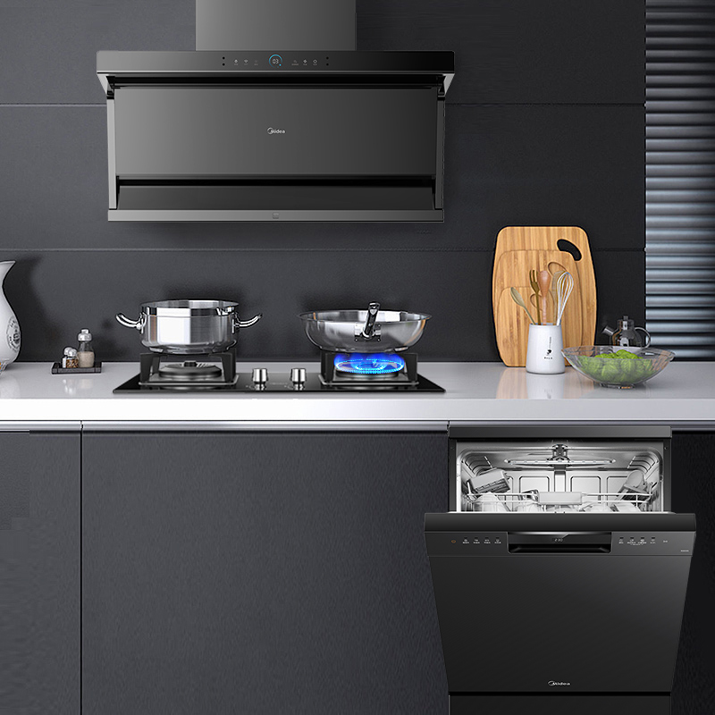 美的midea变频抽油烟机家用厨房多件套新静吸抽油烟