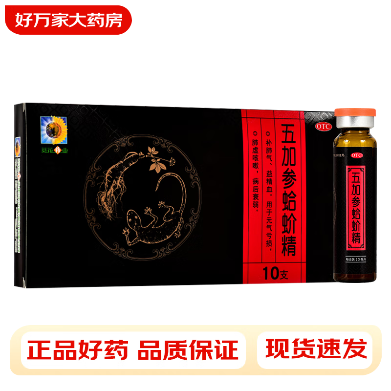 葵花 五加参蛤蚧精 10ml*10支 补肺气 益精血 1 盒 (5天量)