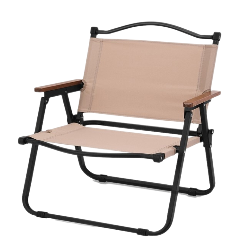 工来工往户外折叠椅沙滩椅折叠凳钓鱼凳子便携折叠椅子超轻克米特椅 钢管黑架克米特椅黑色小号