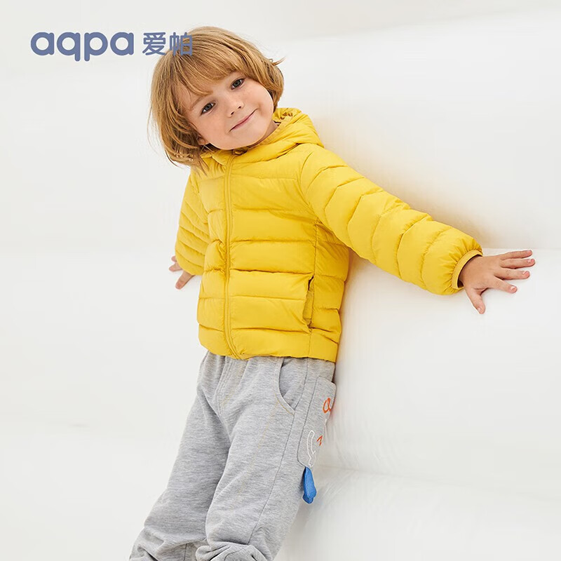 aqpa【三防】儿童羽绒服冬男女童宝宝可收纳帅气萌趣三防保暖 金盏花 110cm使用感如何?