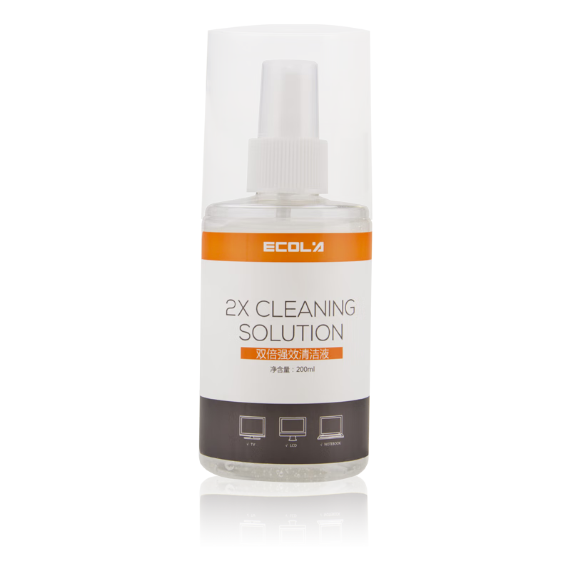 宜客萊(ECOLA) 屏幕清潔劑 筆記本電腦清潔液套裝 液晶電視清潔噴霧 鍵盤蘋果華為聯(lián)想專用數(shù)碼相機手機平板清潔 清潔大瓶裝 CD-EL200 200ML替換裝