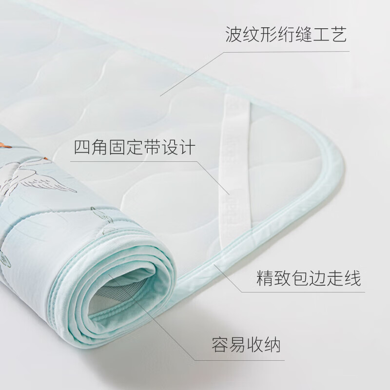 ibaby/英伦宝贝婴儿凉席吸汗透气宝宝凉垫宝宝夏季可机洗幼儿园软凉席A 凉垫-蟾宫玉兔(70×140cm)不含枕