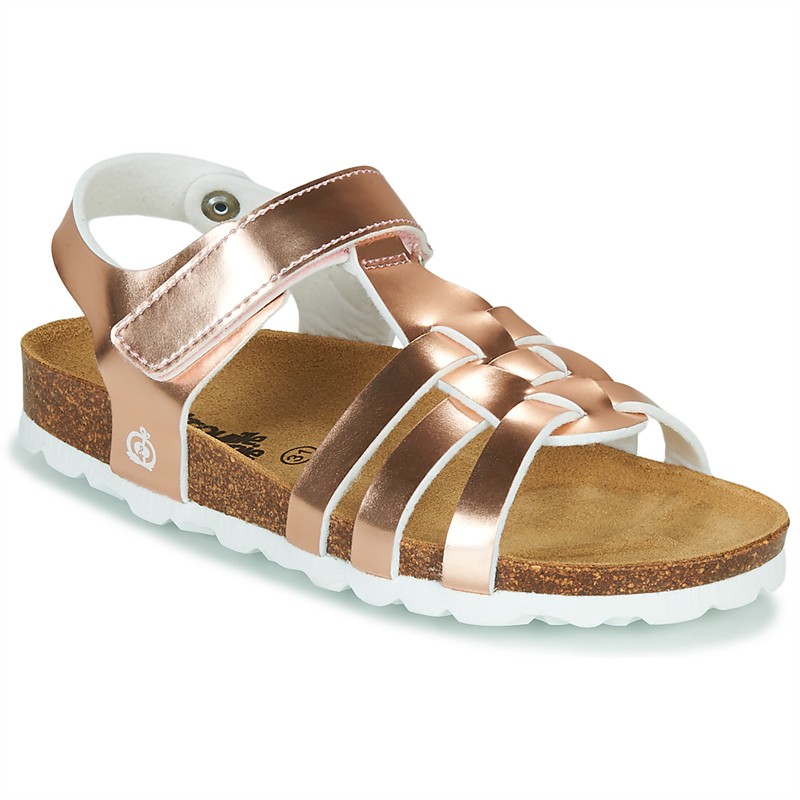 et compagnie女童鞋鞋子魔术贴露趾凉鞋玫瑰色夏季2024年新款法国品牌