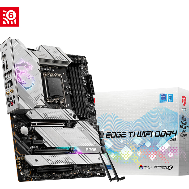 微星(MSI)MPG Z690 EDGE TI WIFI DDR4刀锋钛主板 支持CPU12600KF/ 12700KF/12900K(Intel Z690/LGA 1700)