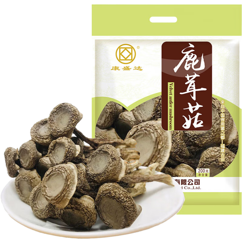 康盛达鹿茸菇干货500g包邮新货鹿茸菌新鲜煲汤古田脆脆菇干香菇散 500g【散装】鹿茸菇（好