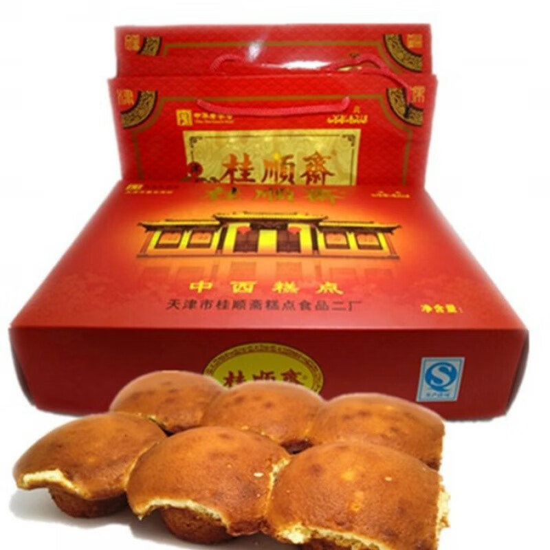 桂顺斋糕点老式槽子糕1200g天津年货早餐蛋糕 槽子糕1200g*1礼盒装