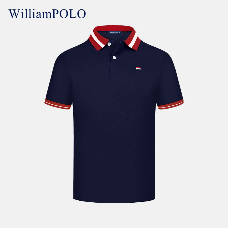 英皇保罗短袖polo衫男士夏装上衣服夏季商务休闲青年男装纯色翻领半袖
