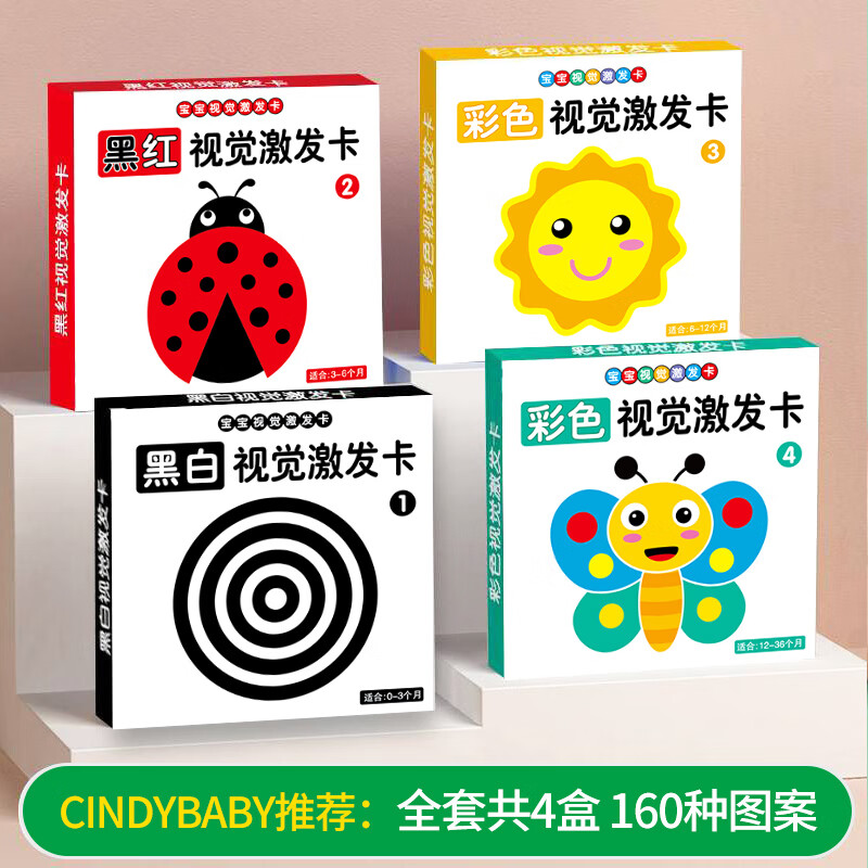 cindybaby新生儿卡黑白卡视觉激发卡婴幼儿追视卡0-3
