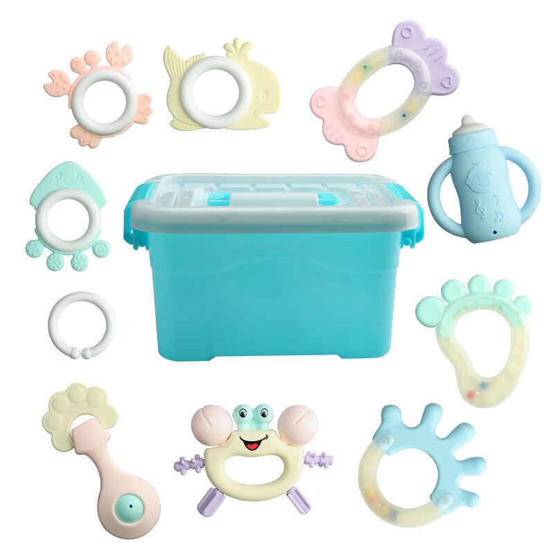 in)婴儿玩具0-1岁可咬牙胶宝宝3-6-12个月5幼儿新生儿男女小孩手摇铃