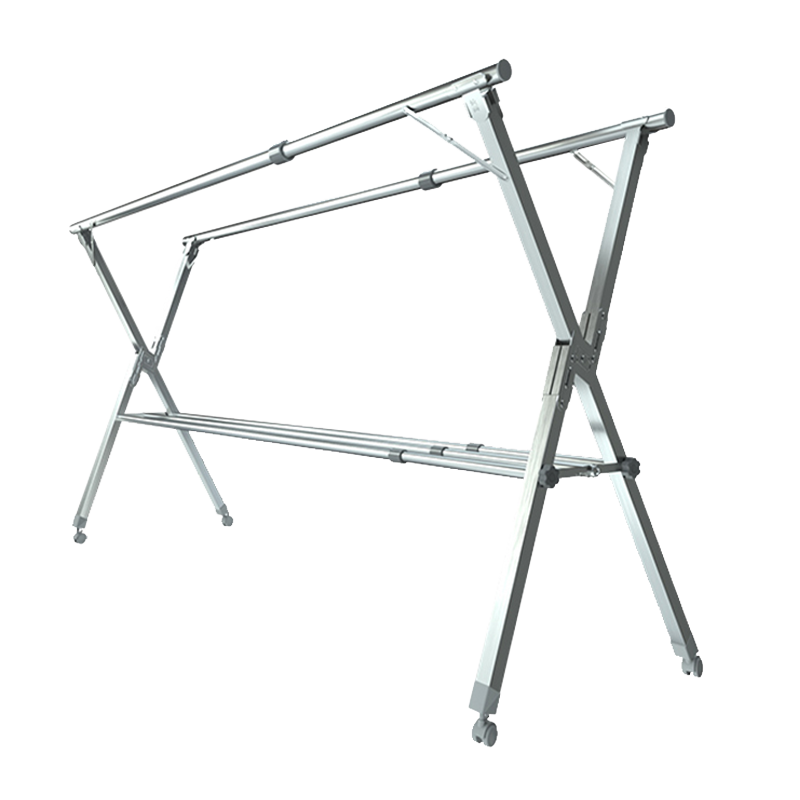 比新(BIX)晾衣架落地可移动晒衣架可折叠阳台晾衣杆伸缩不锈钢挂衣架室内外凉衣架晒被子置物架2.0米BX-L4801