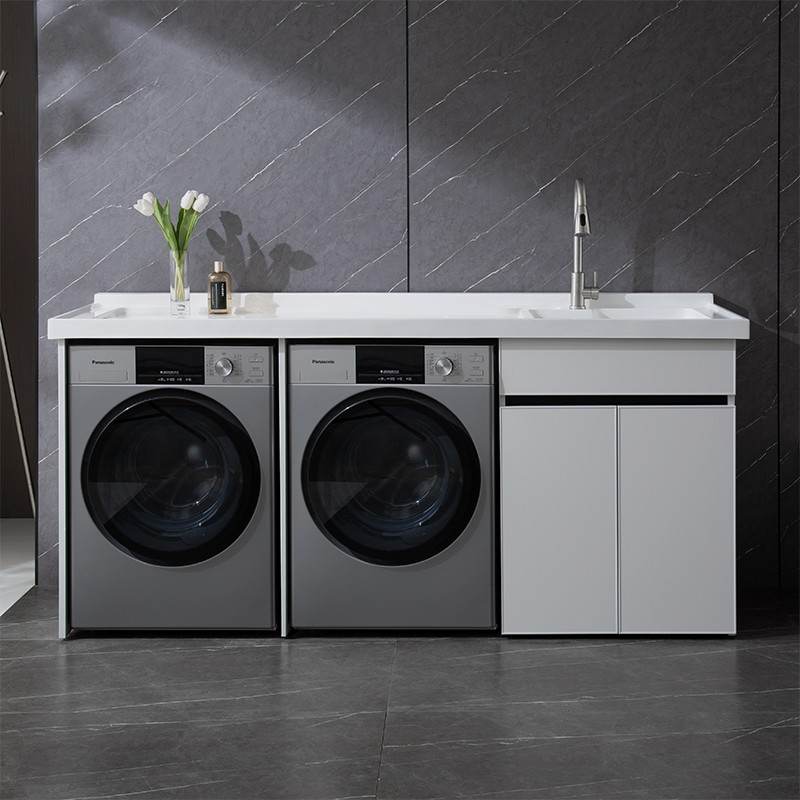 jonto双位洗衣机柜台盆一体阳台洗衣柜洗衣机一体柜洗衣池洗衣台一体