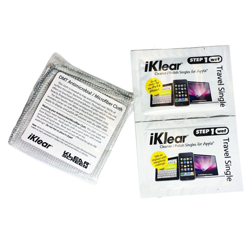 iKlear 屏幕清洁套装湿巾 平板电脑手机清洁旅行装批量 IK-TS50 ECO 便携清洁湿巾 50对