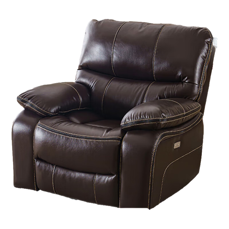 牧席單人沙發(fā)椅可睡覺客廳頭等沙發(fā)艙太空懶人輕奢功能按摩電動沙發(fā) 深褐色【真皮頭層牛皮】 手動-可躺+搖椅+360°旋轉(zhuǎn)