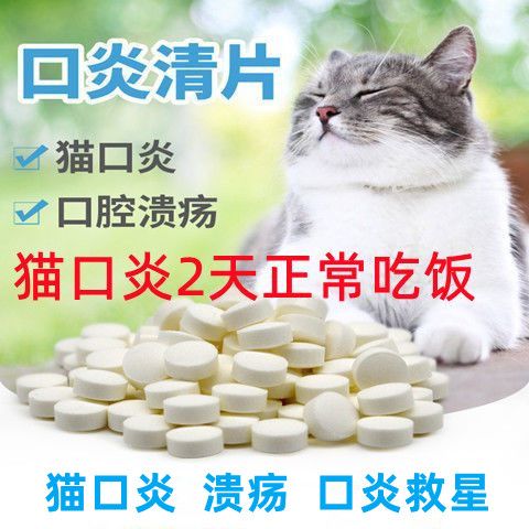 猫咪口炎清片猫口腔溃疡猫牙龈出血猫流口水猫咪口腔炎宠物用品 30粒宠物口炎清片