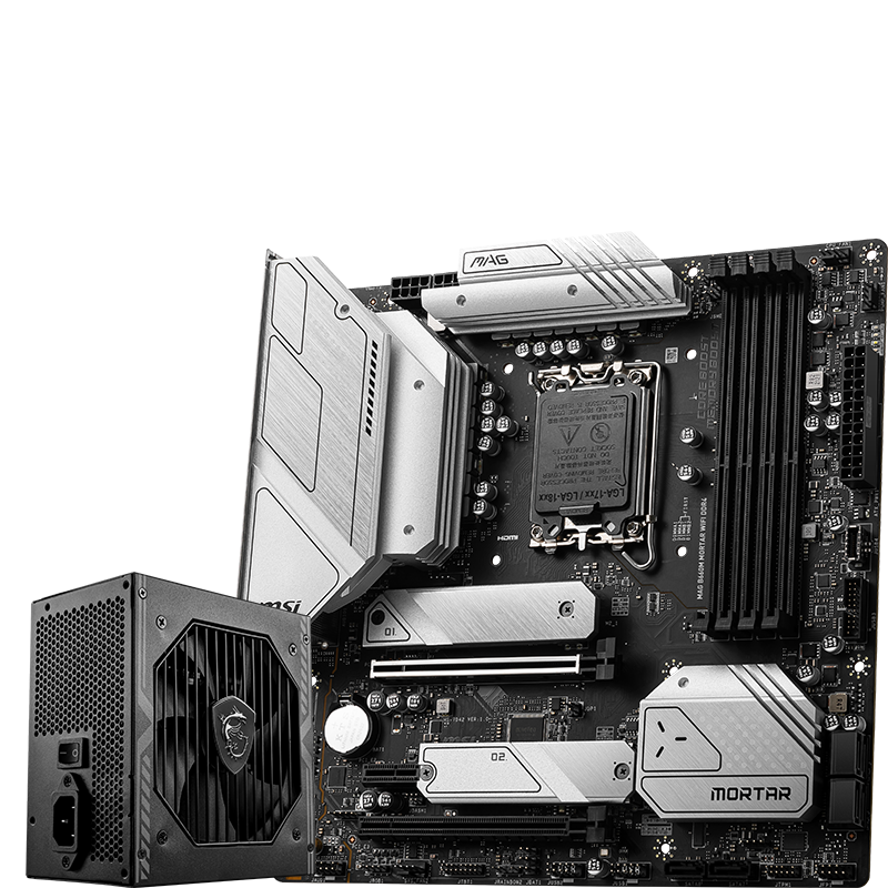 MSI 微星 MAG A650BN 迫击炮铜牌电源 + MAG B660M MORTAR WiFi DDR4 迫击炮主板  主板电源套装