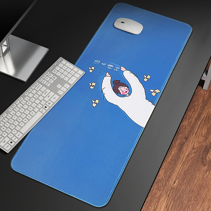 桌垫电脑键盘笔记本办公游戏锁边大号鼠标垫800*300mm【滚去赚钱】