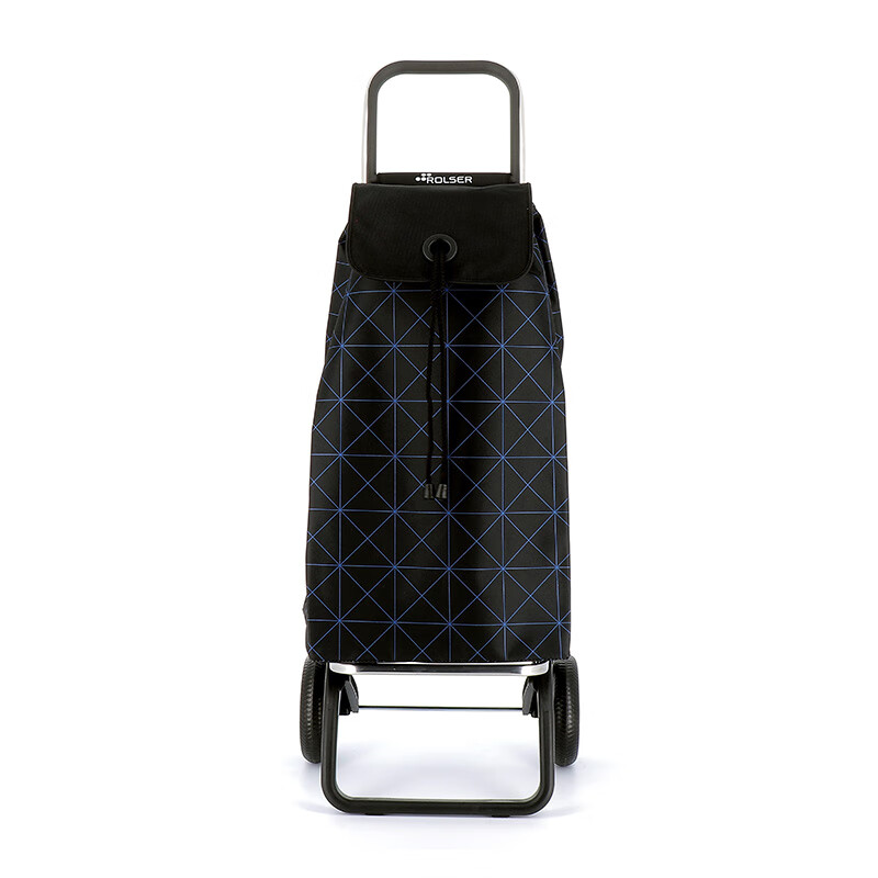 ROLSER西班牙进口全折叠购物车家庭用买菜车老人手拉车轻便拉杆车小拖车 全折叠蓝菱格43L推荐身高165以上
