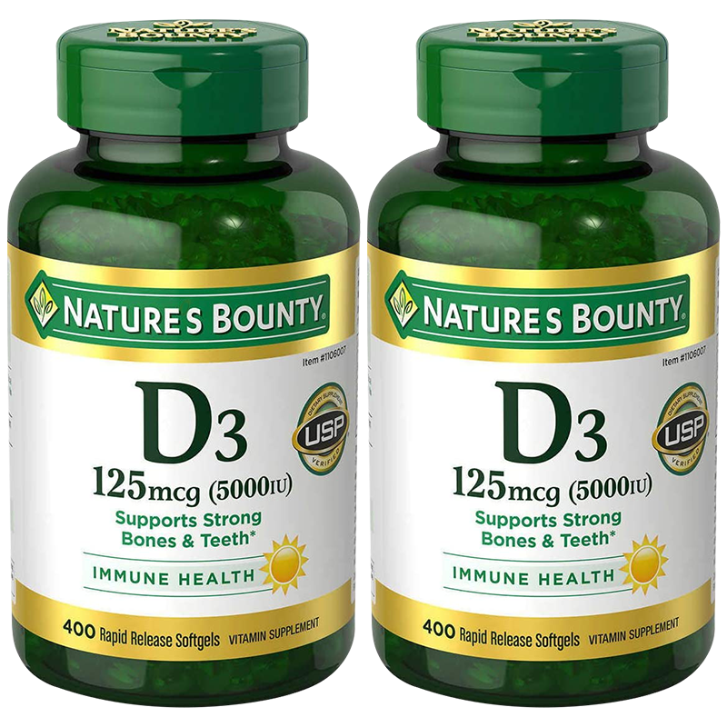 维生素d3软胶囊400粒5000iu美国原装进口维生素d2瓶装