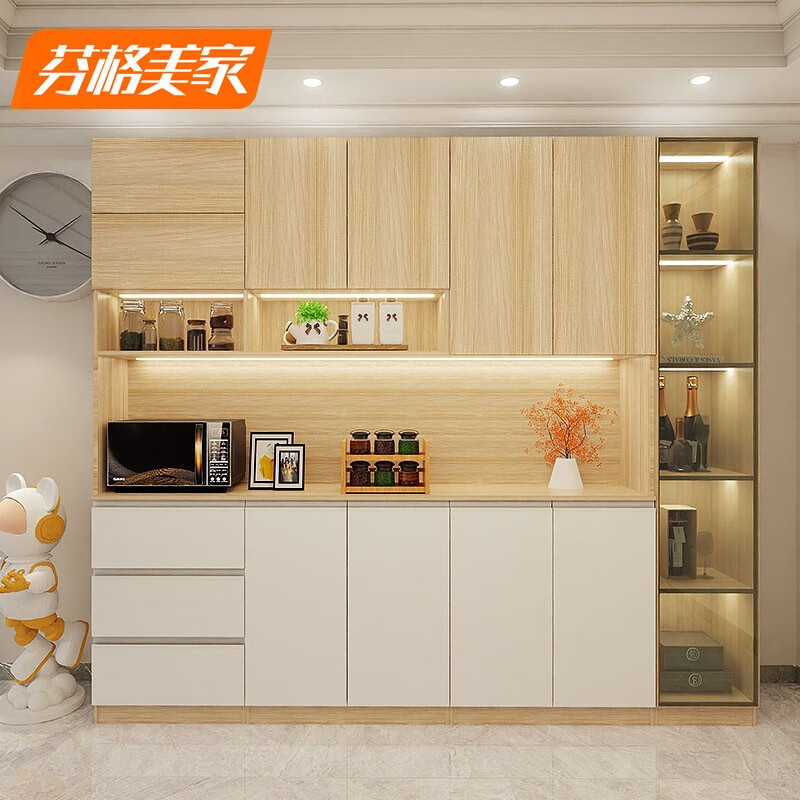 酒柜餐边柜一体靠墙现代简约餐厅柜厨房高柜客厅多功能储物柜 款式一
