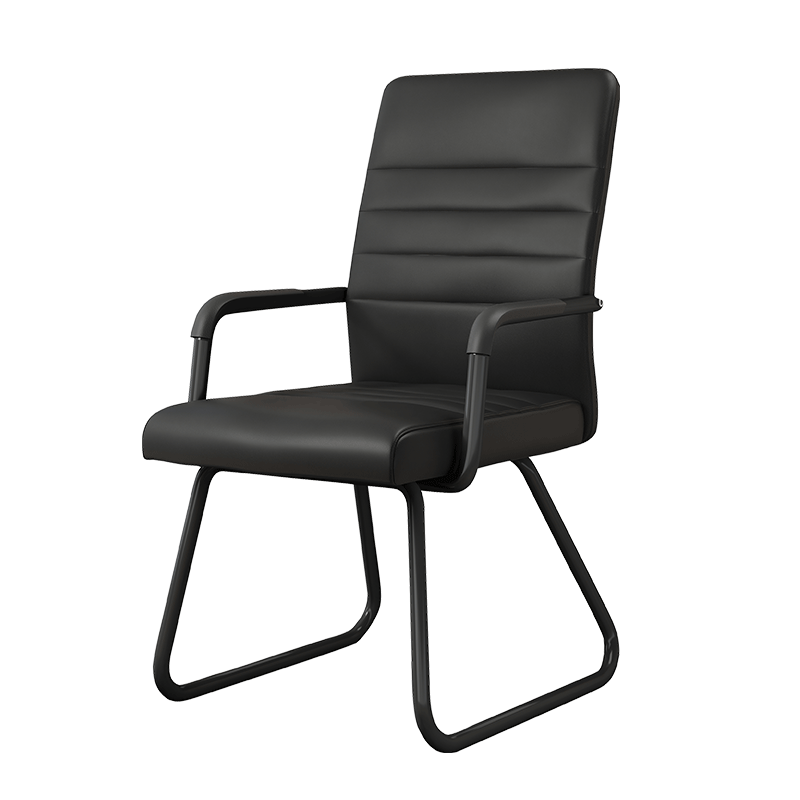 奈高 NAIGAO 电脑椅弓形椅办公椅会议椅皮质人体工学椅书房家用学习座椅-黑色