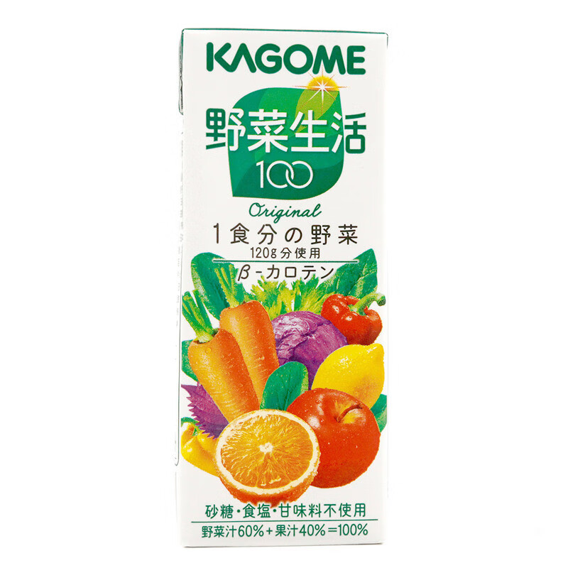 可果美（KAGOME）日本进口 kagome可果美 健康复合果蔬汁 轻断食蔬菜早餐饮料 经典原味 200ml*1单盒装