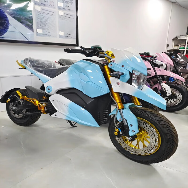 桃路全新m5z6小猴子电动托摩电瓶车72v96v中置电摩大功率复古高速跑车