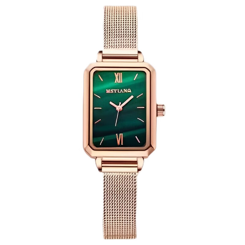 oruss小绿表手表女款女士法国轻奢小众气质方形复古女